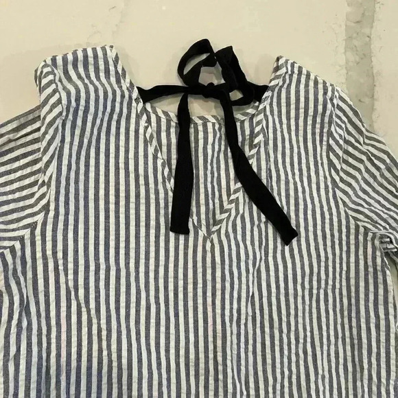 Promesa Striped Bell Sleeve Lace Blouse V Back Women’s Size Large - Picture 5 of 6